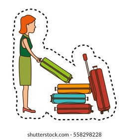 person with travel suitcase