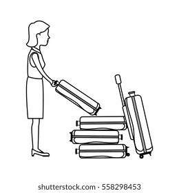 person with travel suitcase
