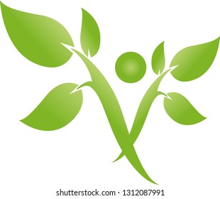 Person as a tree, plant logo
