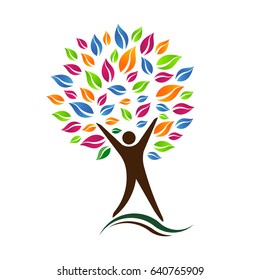 Person Tree Vector Icon Illustration