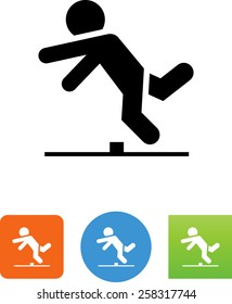 Person Tripping Over An Obstacle Icon