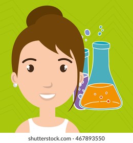 person tube lab chemistry vector illustration graphic