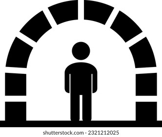 A person in the tunnel.