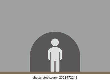 A person in the tunnel.