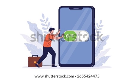 Person turning off device reducing digital distractions for better focus and productivity