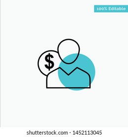  Person turquoise highlight circle point Vector icon