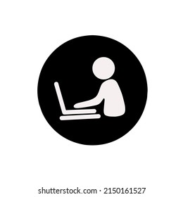 Person Typing Icon Vector With Simple Design