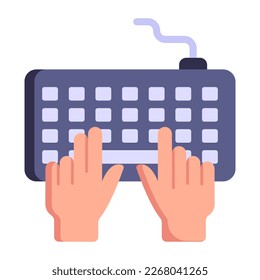 Person typing on a keyboard flat icon