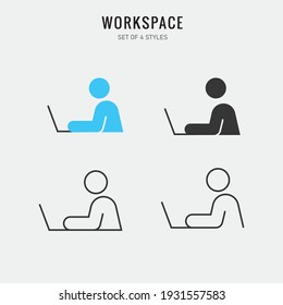 person typing vector icon workspace