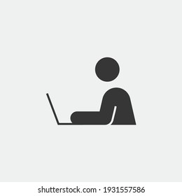 person typing vector icon workspace
