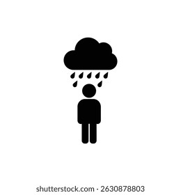Person Under Rain Cloud Representing Sadness and Emotional Struggles