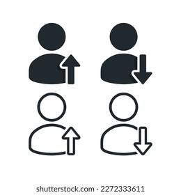 Person upload download icon. Illustration vector