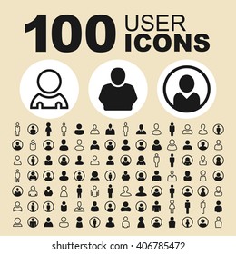 Person and user icons. Human pictogram. Member vector graphic. Profile design collection.