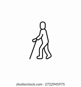 Persona que usa el Vector de signo de icono de bastón