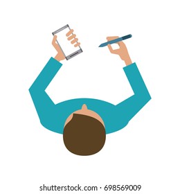 person using cellphone icon image 