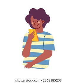 person using cellphone illustration vector isolated