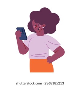 person using cellphone vector isolated