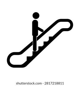 Person using escalator in building