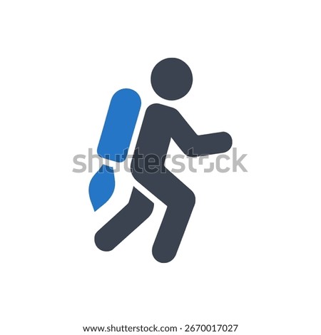 Person Using Jetpack Icon Isolated On White Background 
