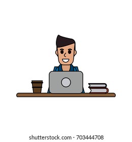 person using laptop icon image 