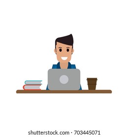 person using laptop icon image 