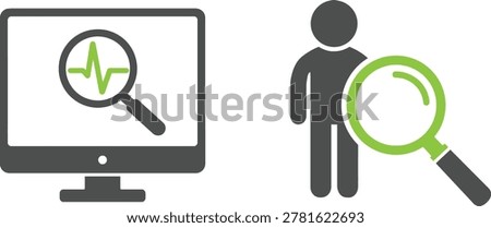 Person using laptop with recycling symbol eco-friendly green arrow circle vector icon