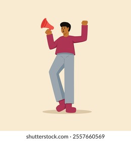 a person using a loudspeaker