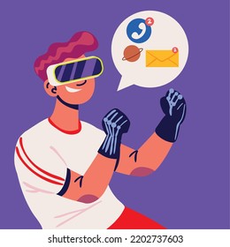 person using metaverse with goggles