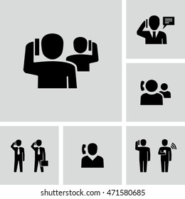 Person Using Mobile Smart Phone Vector Icons 