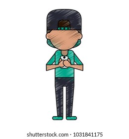person using phone icon image