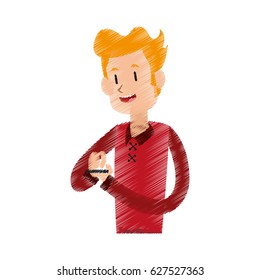 person using phone icon image 