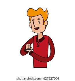 person using phone icon image 