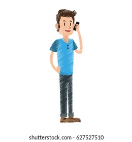 person using phone icon image 