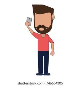 person using phone icon image 