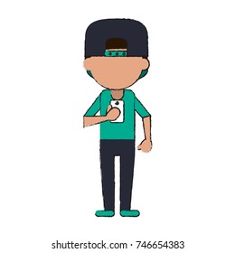 person using phone icon image 