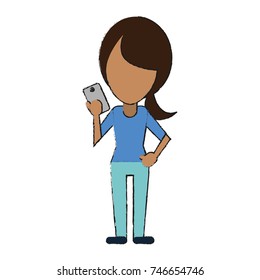 person using phone icon image 