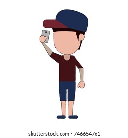 person using phone icon image 