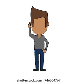 person using phone icon image 