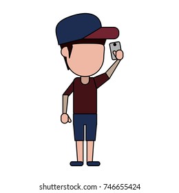 person using phone icon image 