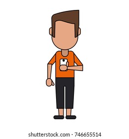 person using phone icon image 