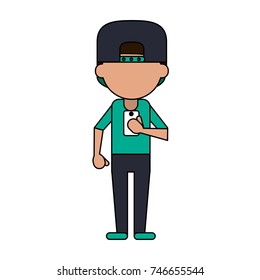 person using phone icon image 