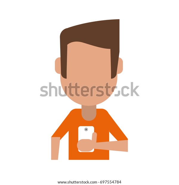 Person Using Phone Icon Image Stock Vector Royalty Free 697554784