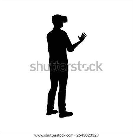Person Using VR Headset Silhouette - Virtual Reality Experience