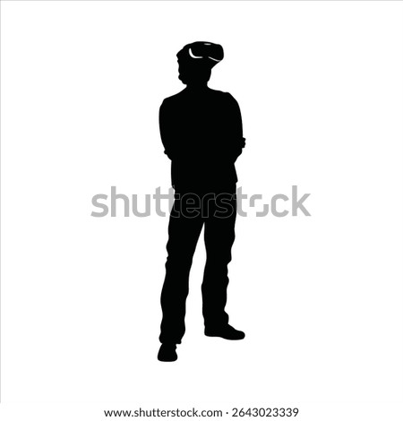 Person Using VR Headset Silhouette - Virtual Reality Experience