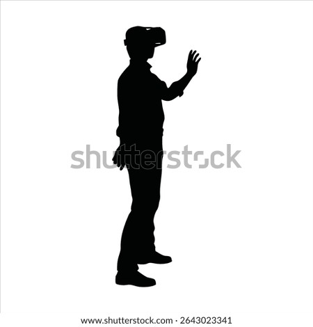 Person Using VR Headset Silhouette - Virtual Reality Experience