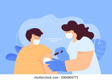person is vaccinated. vaccine covid-19. Virus