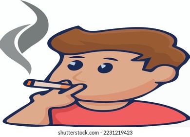 Fumador de color vectorial de persona fumadora