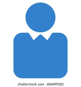 Person vector icon. Flat cobalt symbol. Pictogram is isolated on a white background. Designed for web and software interfaces.