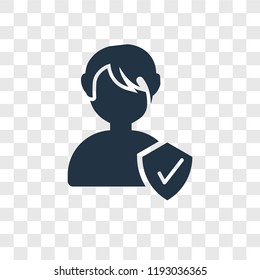 Person vector icon isolated on transparent background, Person transparency logo concept