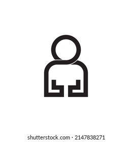 Person vector icon on white background